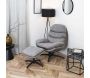 Fauteuil et repose pieds en tissu William - THE HOME DECO FACTORY