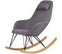 Fauteuil rocking-chair en tissu et bois Evy