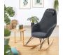 Fauteuil rocking-chair en tissu et bois Evy - ZAGO