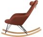 Fauteuil rocking-chair en tissu et bois Evy - PRO-1481