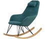 Fauteuil rocking-chair en tissu et bois Evy