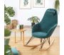 Fauteuil rocking-chair en tissu et bois Evy - ZAGO