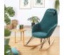 Fauteuil rocking-chair en tissu et bois Evy - ZAGO