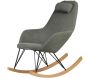 Fauteuil rocking-chair en tissu et bois Evy