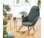 Fauteuil rocking-chair en tissu et bois Evy - ZAGO