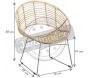 Fauteuil rond en métal et rotin naturel - AUBRY GASPARD