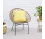 Fauteuil rond en rotin gris et métal - AUBRY GASPARD