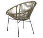 Fauteuil rond en rotin gris et métal - 5