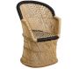 Fauteuil en roseau bicolore