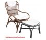 Fauteuil en rotin gris vintage - AUBRY GASPARD