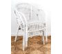 Fauteuil en rotin laqué blanc - 6