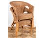 Fauteuil en rotin patiné marron Léa - 115