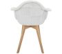 Fauteuil scandinave patchwork blanc - 5