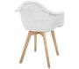 Fauteuil scandinave patchwork blanc - 6