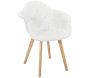 Fauteuil scandinave patchwork blanc