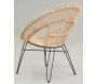 Fauteuil soleil en rotin naturel et métal - 145