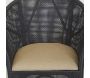 Fauteuil en résine noire et teck + coussin extérieur - 5