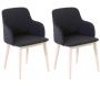Fauteuil en tissu et hévéa Manie (Lot de 2)