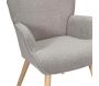 Fauteuil en tissu bouclette et bois Rhea - 7