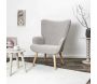 Fauteuil en tissu bouclette et bois Rhea - THE HOME DECO FACTORY