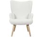 Fauteuil en tissu bouclette et bois Rhea - CMP-5218