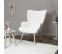 Fauteuil en tissu bouclette et bois Rhea - THE HOME DECO FACTORY