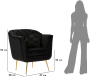 Fauteuil en tissu capitonné Budapest 88 x 83 x 91 cm - MAU-0685