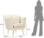 Fauteuil en tissu capitonné Budapest 88 x 83 x 91 cm - MAU-0684