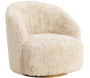 Fauteuil en tissu fluffy Astru 75 x 70 x 75 cm