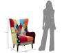 Fauteuil en tissu patchwork Imperial 73 x 79 x 106 cm - MAU-0800
