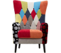 Fauteuil en tissu patchwork Imperial 73 x 79 x 106 cm - 419