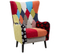 Fauteuil en tissu patchwork Imperial 73 x 79 x 106 cm