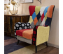 Fauteuil en tissu patchwork Imperial 73 x 79 x 106 cm - MAURO FERRETTI