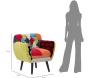 Fauteuil en tissu patchwork 71 x 63 x 78 cm - MAU-0801