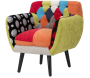 Fauteuil en tissu patchwork 71 x 63 x 78 cm - 5
