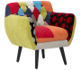Fauteuil en tissu patchwork 71 x 63 x 78 cm