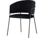 Fauteuil en tissu velours et acier noir Selma - 189