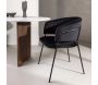 Fauteuil en tissu velours et acier noir Selma - VENTURE HOME