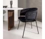 Fauteuil en tissu velours et acier noir Selma - Venture Home