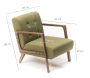 Fauteuil en tissu vert Kemer - ASI-0567