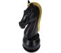 Figurine échec décoratif en polyrésine noire et dorée - 5