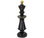 Figurine échec décoratif en polyrésine noire et dorée