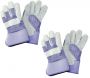 Gants de jardinage renforcés tissu et cuir Gloves (Lot de 2)