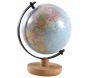 Globe décoratif en plastique avec socle en bois