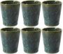 Gobelet espresso en grès vert Elia (Lot de 6)