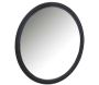Grand miroir rond en rotin noir