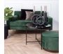 Grand pouf rond en velours et bois - 159