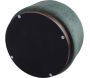 Grand pouf rond en velours et bois - PRE-1388