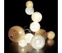 Guirlande lumineuse boules colorées 10 leds multi-tailles - 6,90