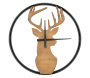 Horloge en bois et métal Cerf
